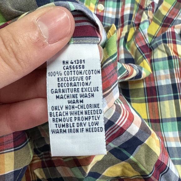 Ralph Lauren Shirt Mens Medium Yellow Plaid Button Down Cotton - Picture 4 of 9